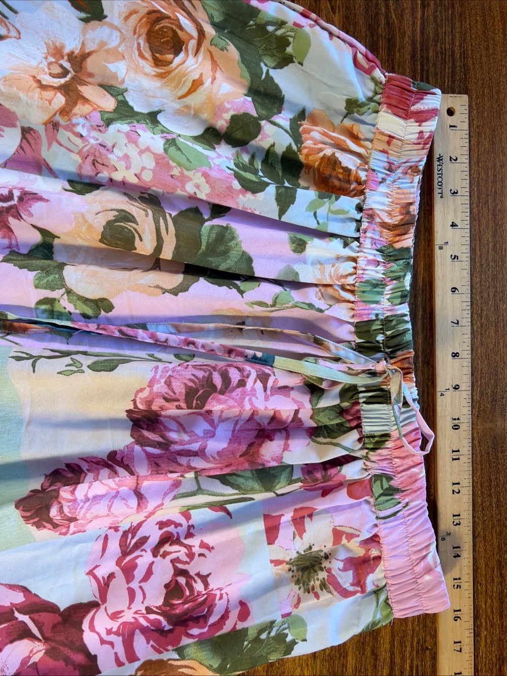 Pink Floral Ruffle Midi Skirt by - Picture 3 of 5